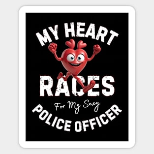 My Heart Races - Police Officer Sticker